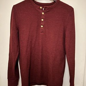 Goodfellow Men’s Henley Small Burgundy
